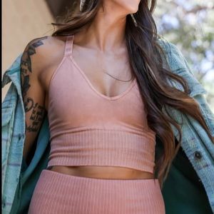 NWT Free People FP Movement Good Karma Crop Tank in Desert Dune. Size XS/S.